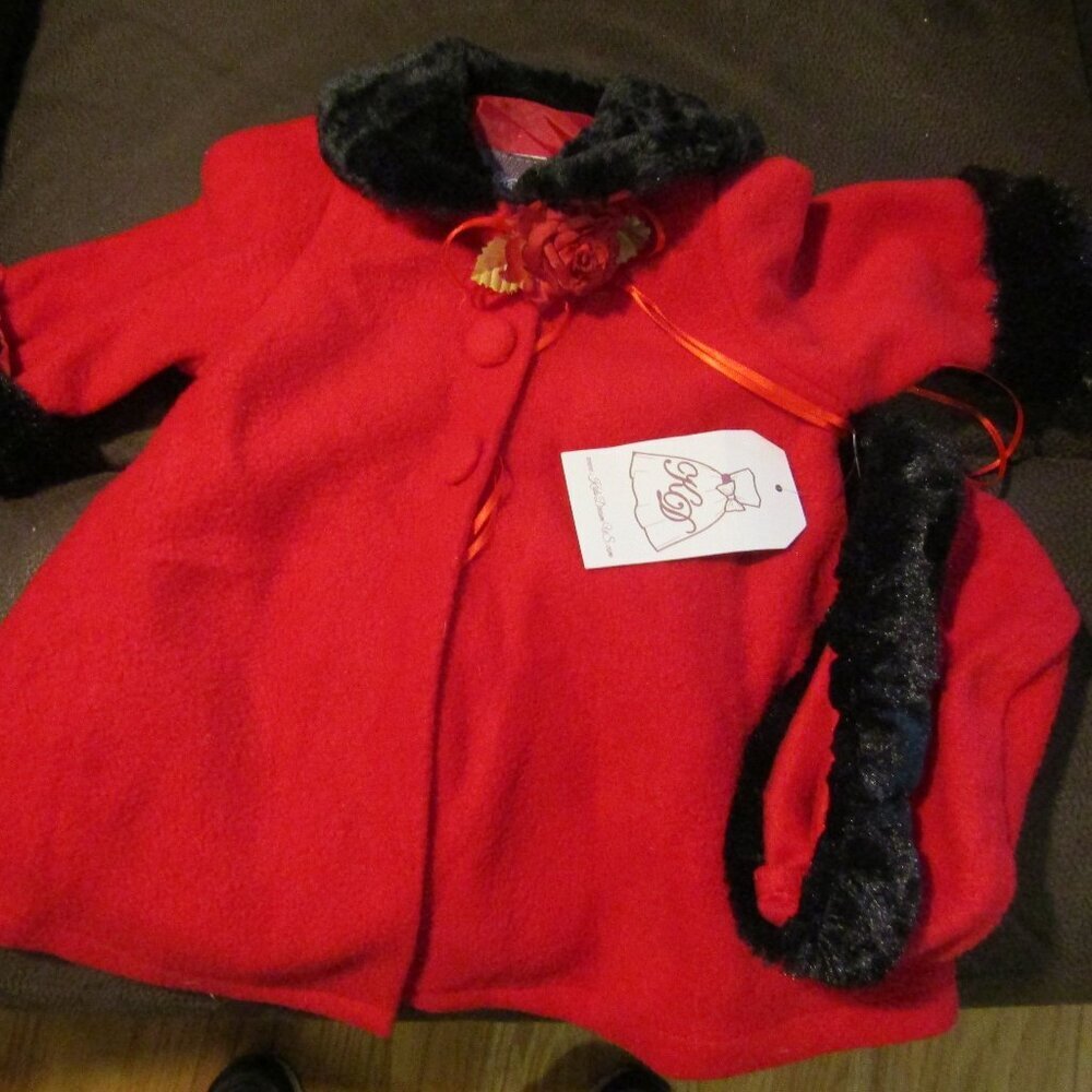 Never Worn with Tag KID'S DREAM RED WINTER COAT & HAT Size 6 months